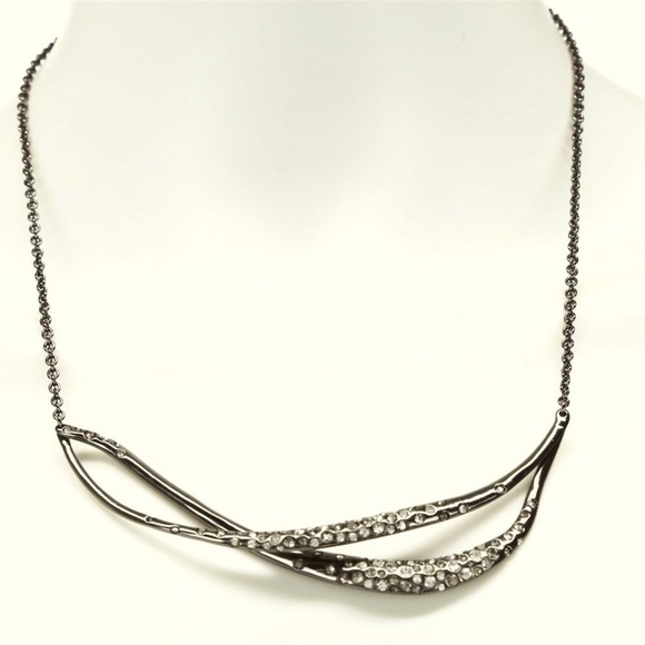 Alexis Bittar Miss Havisham Necklace Crystal Encrusted Intertwined Pendant - Picture 3 of 7